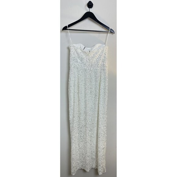 HELSI Leslie Strapless Sequin Column Midi Dress in White Size Large NWT - Picture 9 of 15